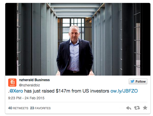 @Xero has just raised $147m from US investors